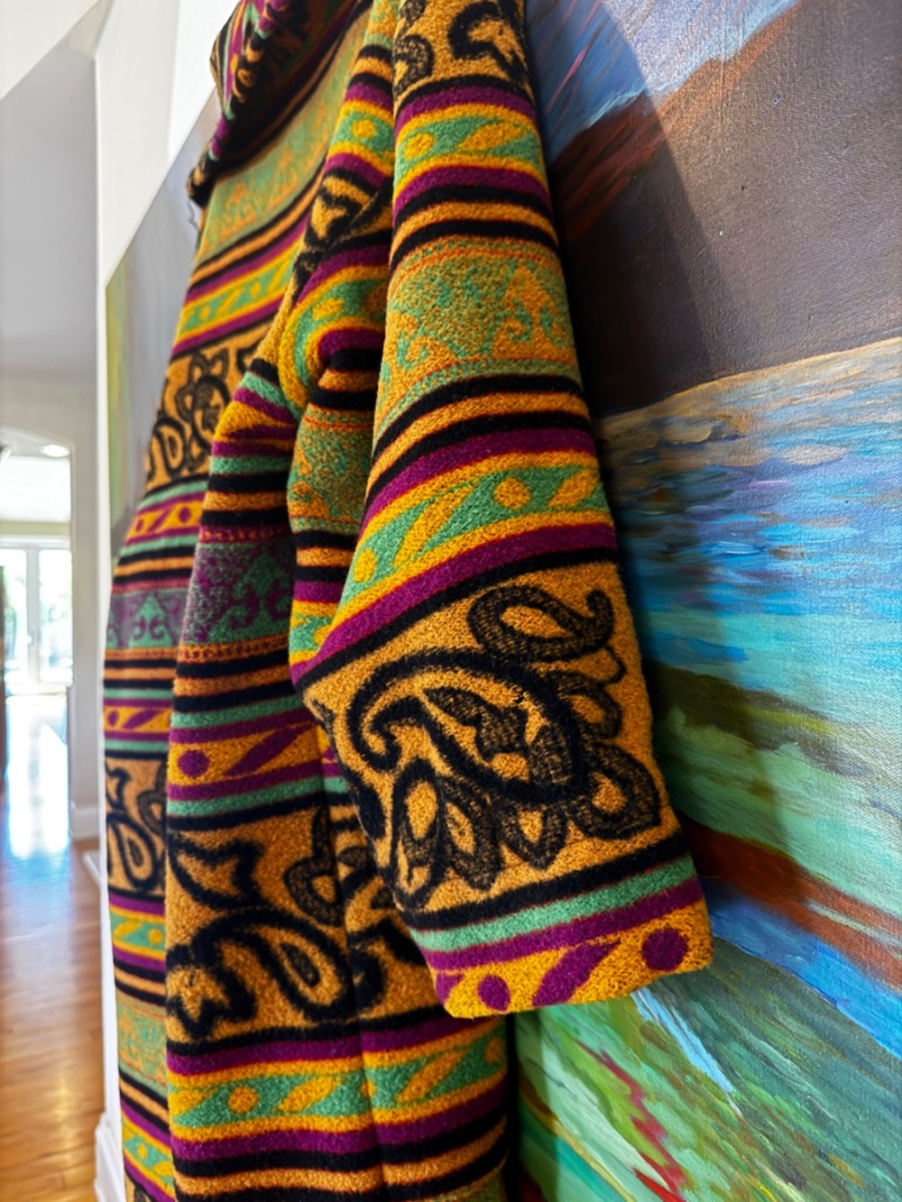 Byblos Made in ITALY 1970's Blanket Coat by Gianni Versace - Picture 4 of 9